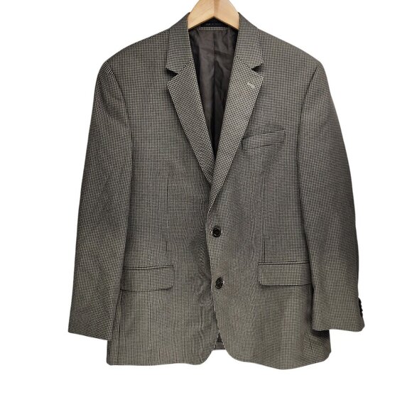 Michael Michael‎ Kors Mens Houndstooth Blazer Jacket 44R Rayon/Polyester - Picture 9 of 9